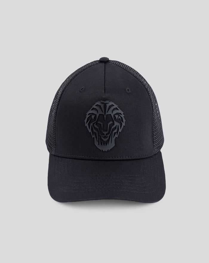 Black BAS LION cap with a raised lion emblem on the front panel