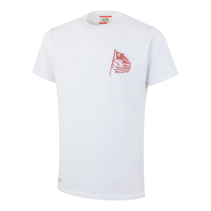 White Men's AC Collection Logo Tee with red chest logo
