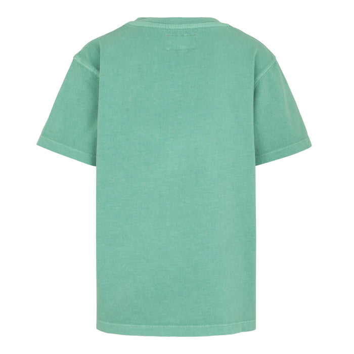 Back view of a green Junior AC Collection Tee with short sleeves.