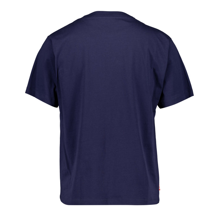 Back view of navy CAM M/C AC PAINT short sleeve T-shirt