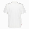 Back view of white CAM M/C AC PAINT short sleeve T-shirt with a red tag at the hem