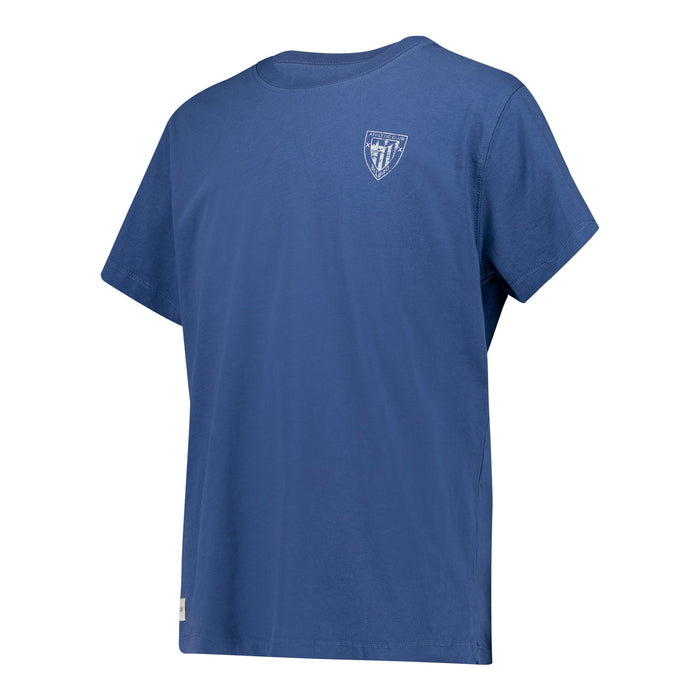 Camiseta azul para junior con escudo del Athletic Club en el pecho izquierdo