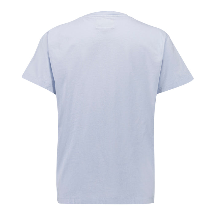 Camiseta junior de algodón color celeste con autobús histórico impreso en el pecho y logo Athletic Club.