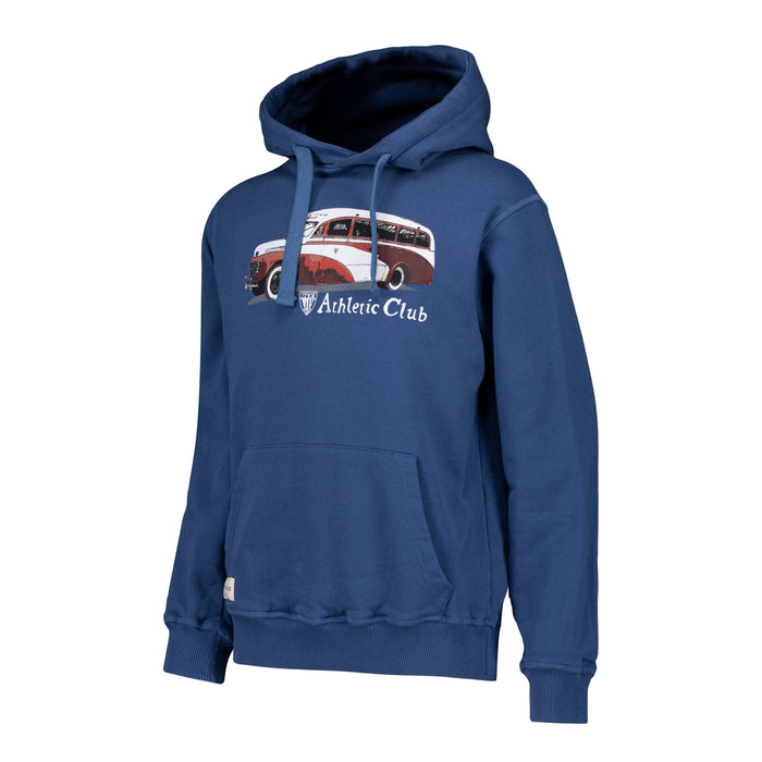 Sudadera con capucha azul para junior con autobús retro impreso en el pecho