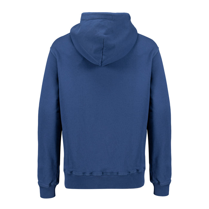 Sudadera con capucha azul para junior vista de espaldas