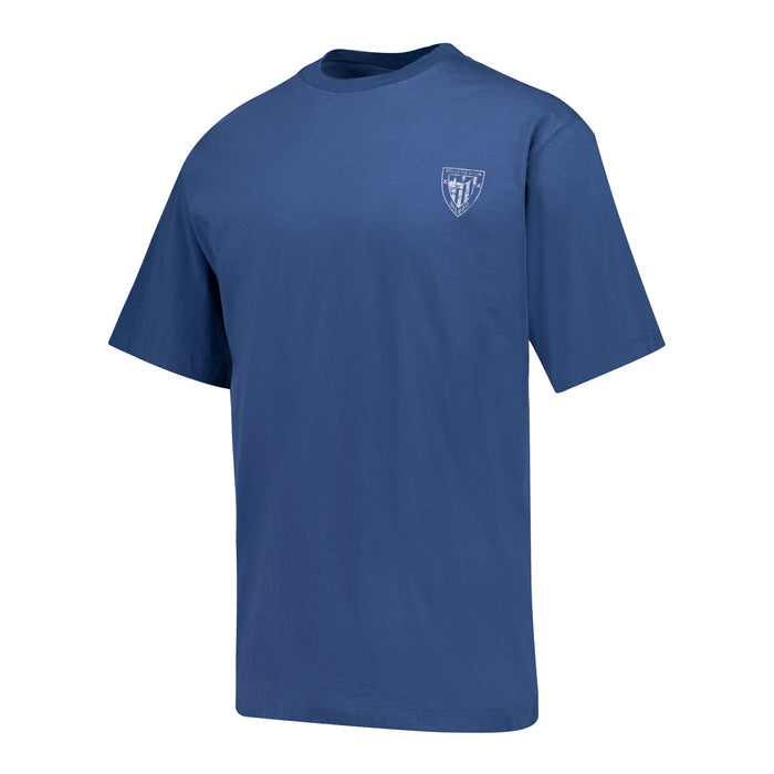 Camiseta oversize azul con escudo Athletic Club en el pecho izquierdo
