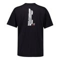 Camiseta oversize negra vista de espalda con diseño blanco vertical y escudo Athletic Club