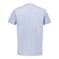 Back view of light blue T shirt with no visible graphic