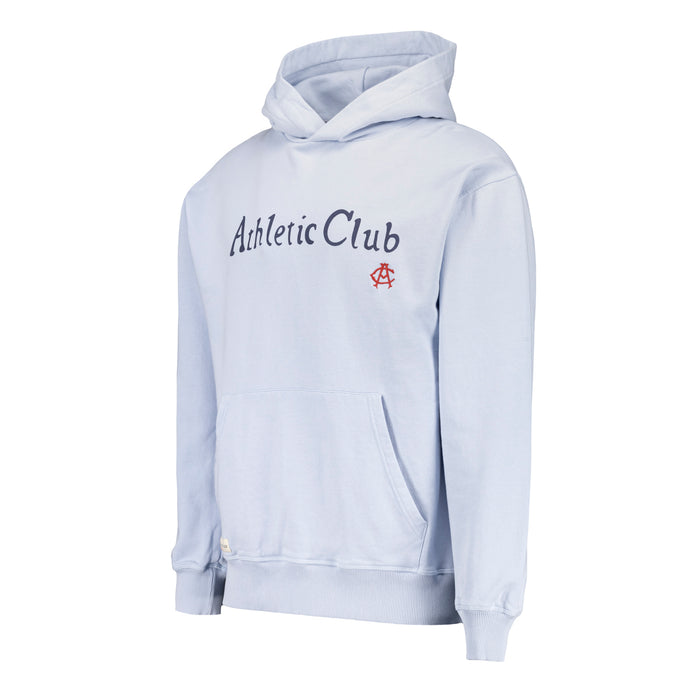 Sudadera con capucha celeste de Athletic Club con logo y texto en el pecho