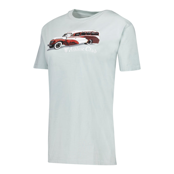 Camiseta para mujer verde agua con autobús antiguo y logo Athletic Club
