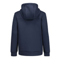 Back view of a navy junior hoodie jacket