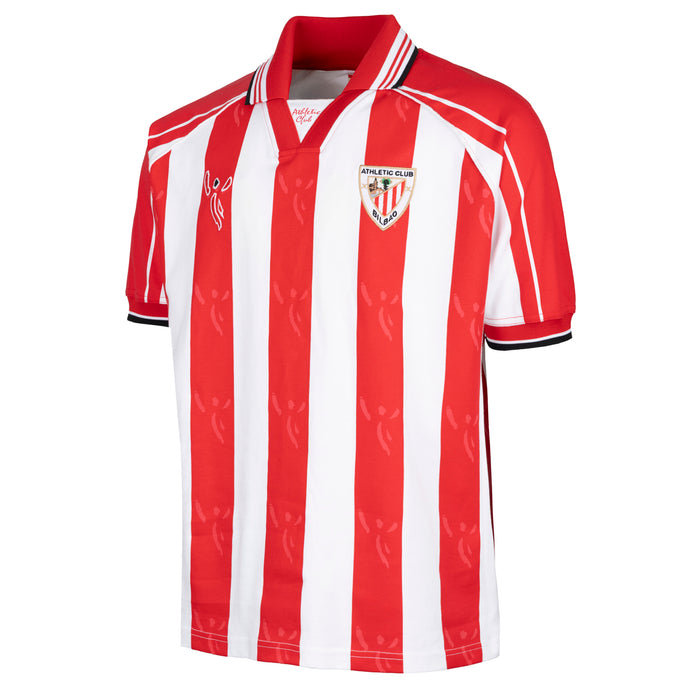 Retro AC FIRST red and white striped soccer jersey with Bilbao crest