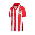 Junior red and white striped football jersey with polo collar and Athletic Club Bilbao crest on the chest