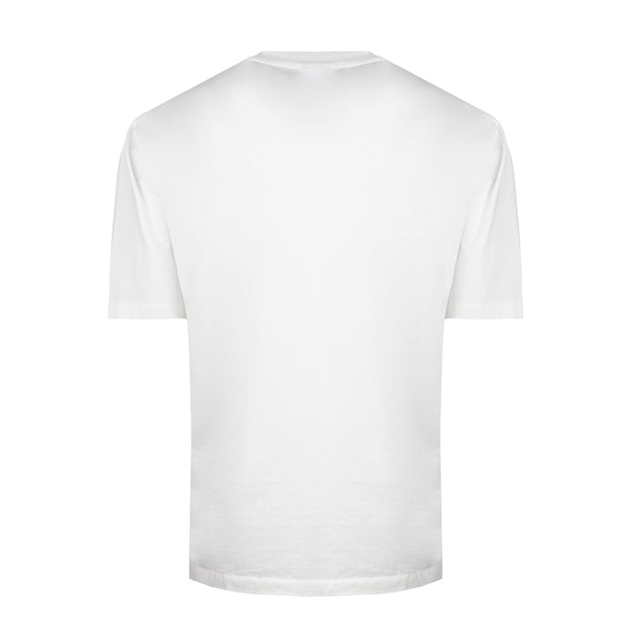 Back view of plain white short sleeve T shirt