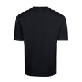 Back view of plain black short sleeve T shirt