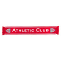Long red Athletic Club scarf with bold ATHLETIC CLUB lettering and crests at both ends.