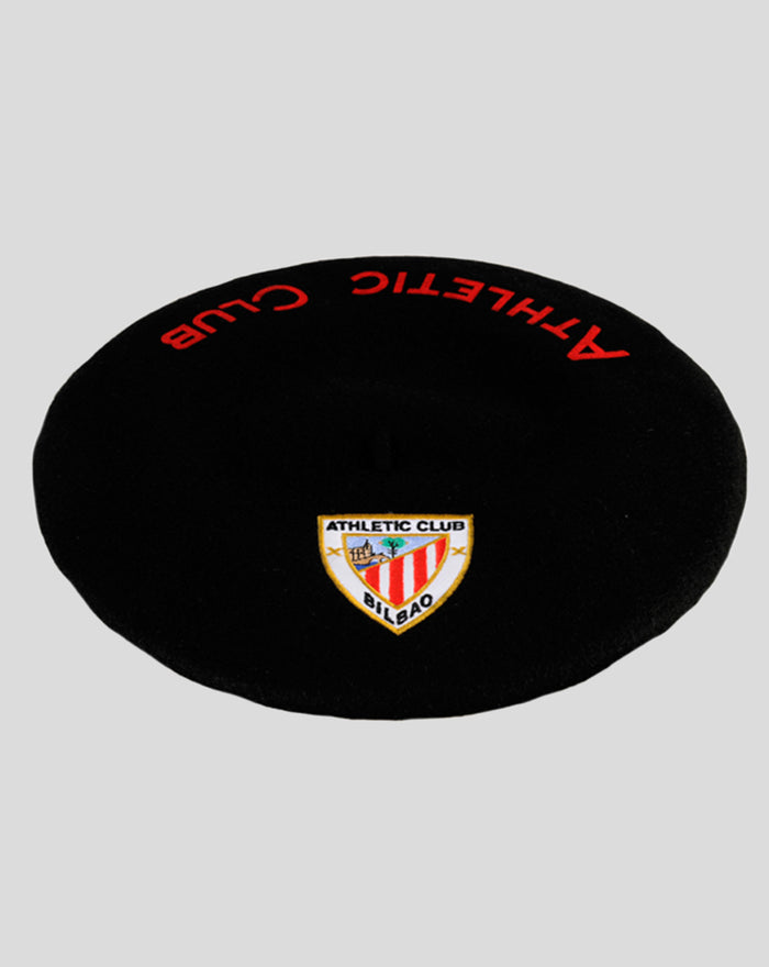 Black crest beret with Athletic Club Bilbao crest embroidered on the front