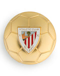 Golden ball shaped magnet with full color Athletic Club Bilbao crest on front