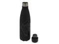 600 ml black steel bottle with lion motif and removable cap
