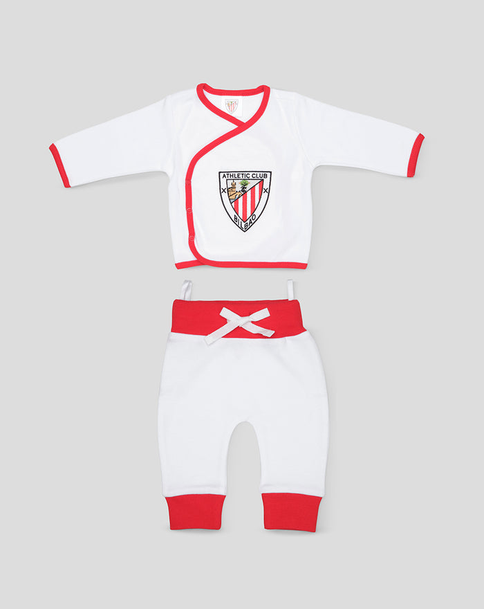 2 pieces Babysuit White/Red Crest