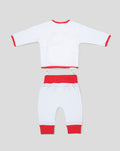 2 pieces Babysuit White/Red Crest