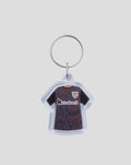Llavero reversible en forma de camiseta de fútbol con el escudo del Athletic Club y el patrocinador Kutxabank