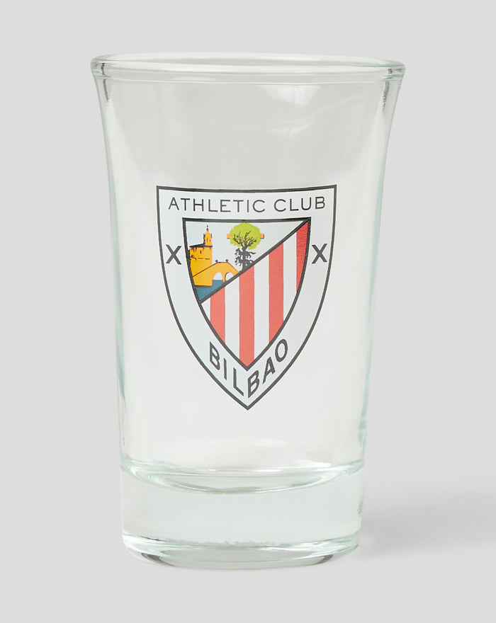 Vaso de chupito transparente con el escudo del Athletic Club Bilbao
