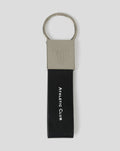 Shiny square PU metal keyring with circular loop and black strap featuring Athletic Club Bilbao logo.