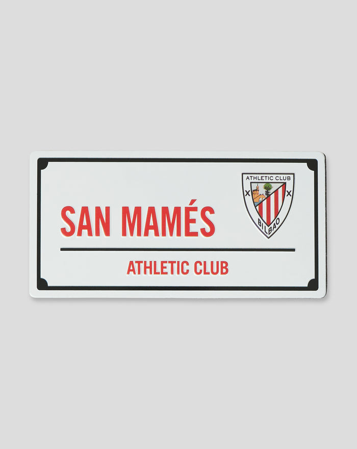 Imán de placa de calle con SAN MAMÉS y el escudo del Athletic Club