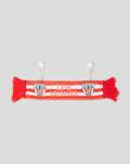 Polyester car scarf with Athletic Club Bilbao crest and red white stripes with fringe