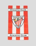 Folded towel with red and white stripes and Athletic Club Bilbao crest