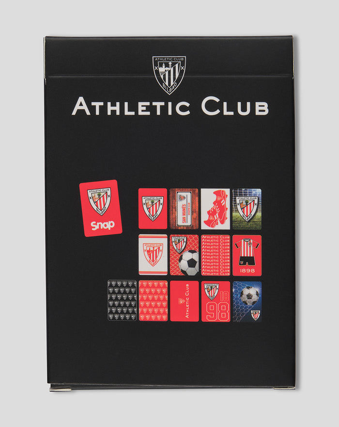 Athletic Club Bilbao Snap Cards box front featuring a collage of red and patterned cards.