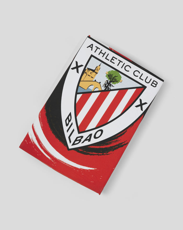 Athletic Club Bilbao single reversible duvet cover featuring the crest and red white stripes