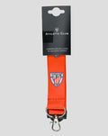 Bright orange key lanyard with Athletic Club Bilbao crest and metal clasp