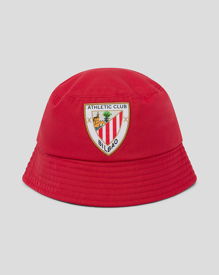 Red bucket hat with Athletic Club Bilbao crest patch