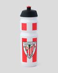 White 750 ml water bottle with red vertical stripes and the Athletic Club Bilbao crest