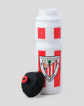 White 750 ml water bottle with red vertical stripes and Athletic Club Bilbao crest