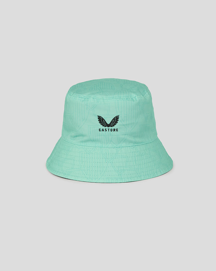 Athletic Club reversible hat in mint green with a black wing logo and Castore text