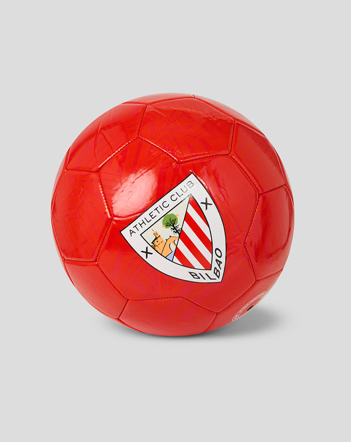 Red football with allover Athletic Club Bilbao crest logos.