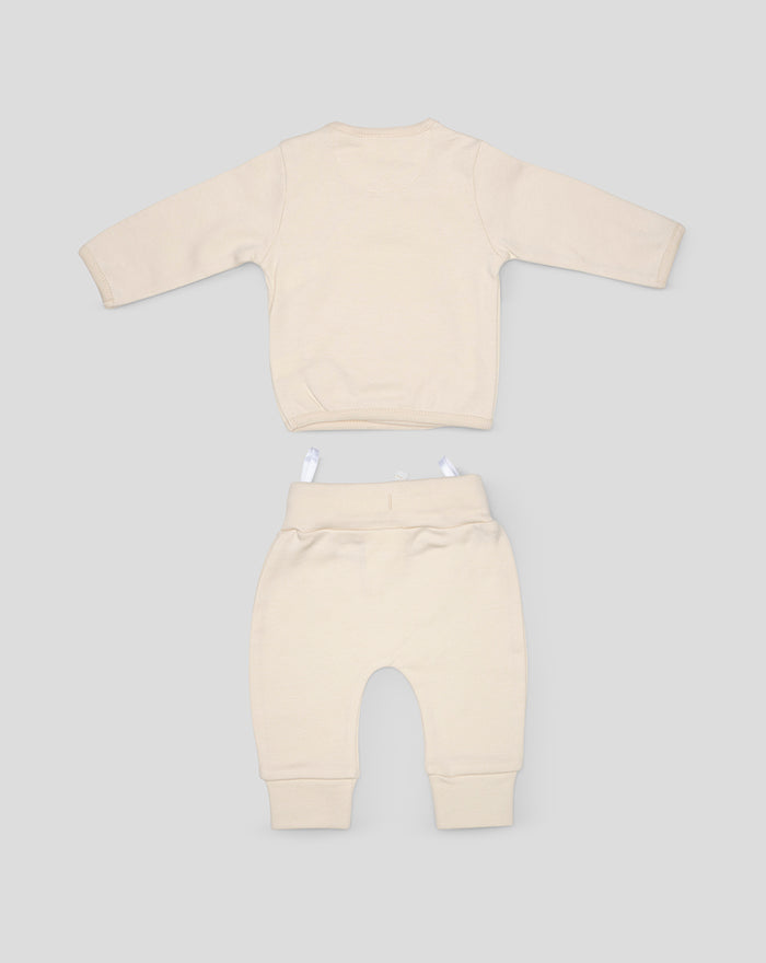 1 pieces Babysuit Beige Crest