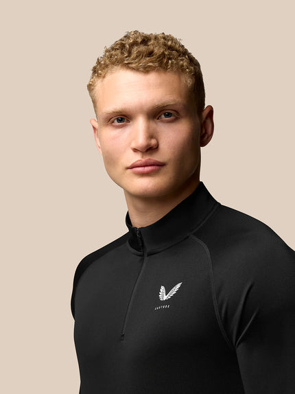 Adaptar el entrenamiento 1/4 zip top - negro