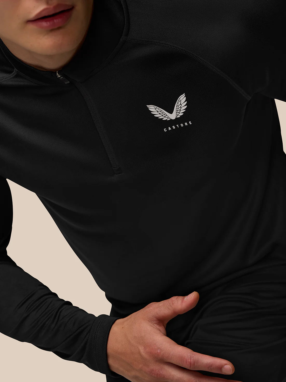 Adaptar el entrenamiento 1/4 zip top - negro