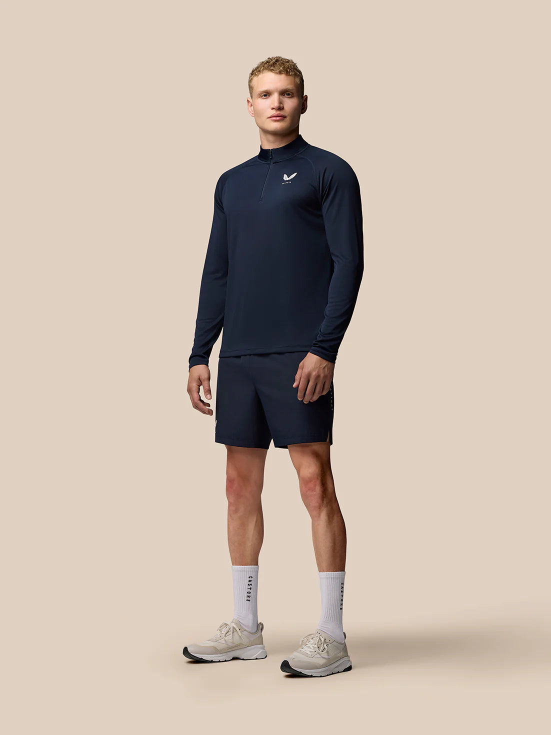 Adapte el entrenamiento 1/4 zip top - marina de medianoche
