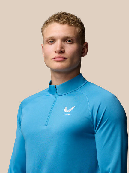 Adapte el entrenamiento 1/4 zip top - azul de maíz