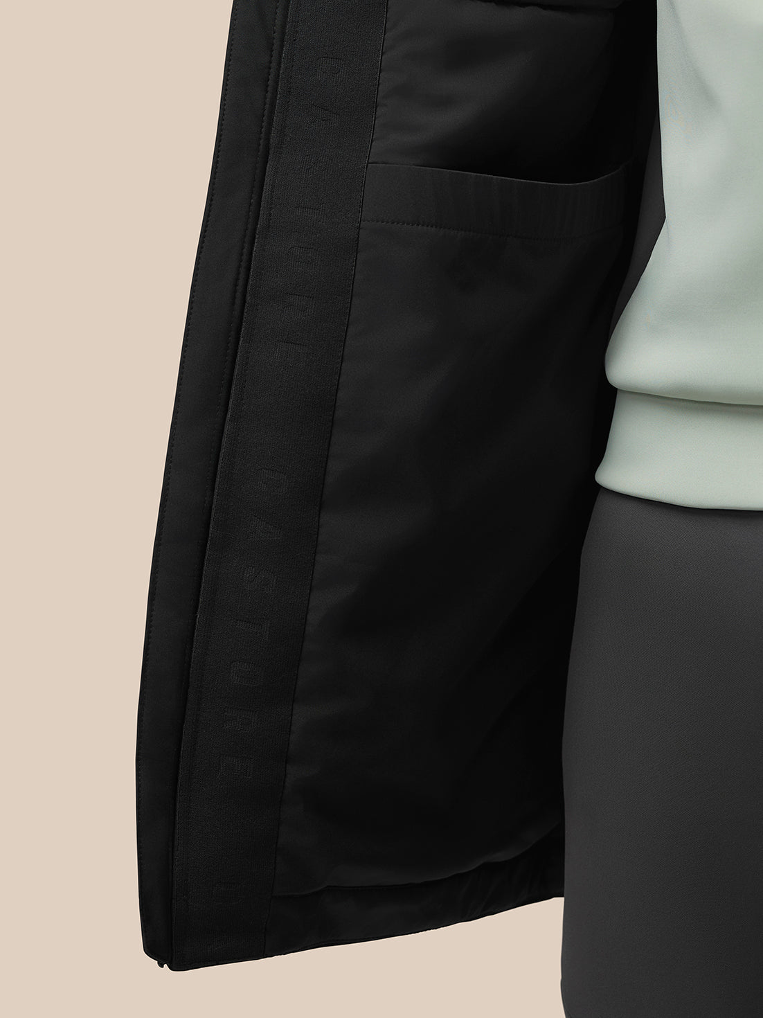 Chaqueta larga acolchada - Negra