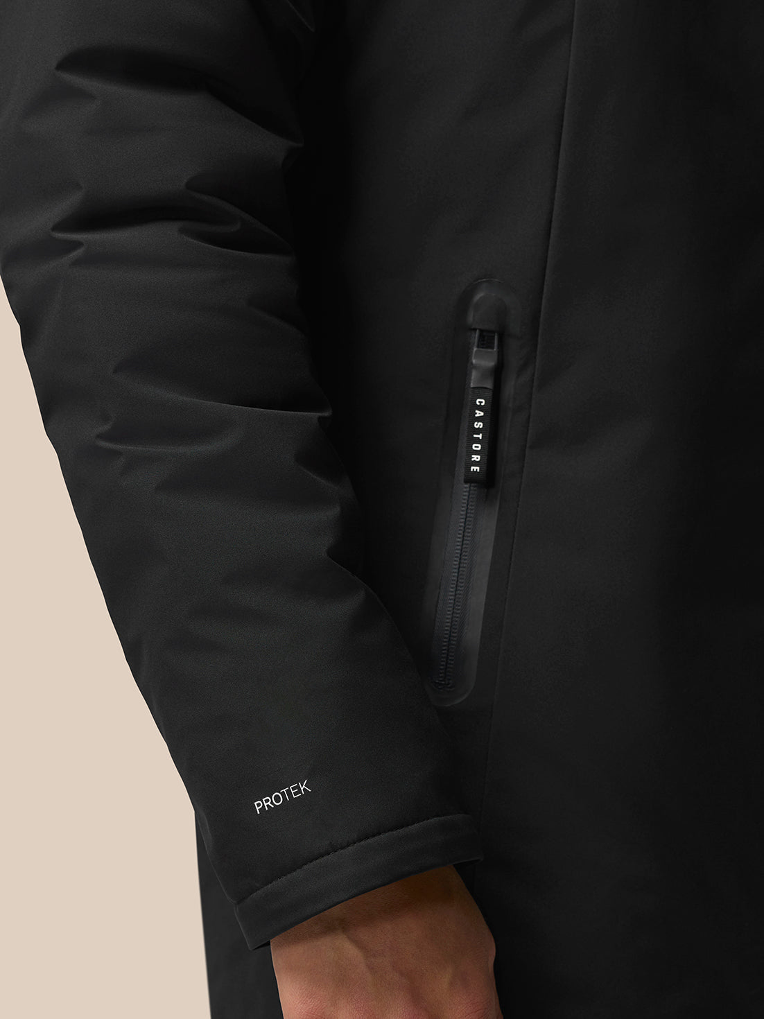 Chaqueta larga acolchada - Negra