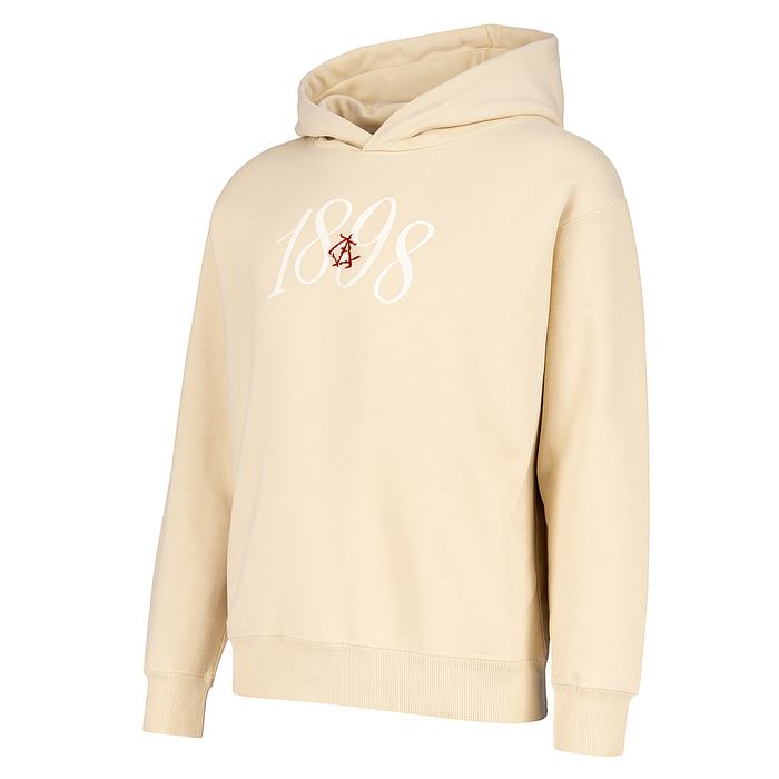 Sudadera con capucha beige con el diseño 1898 y escudo Athletic Club en el pecho