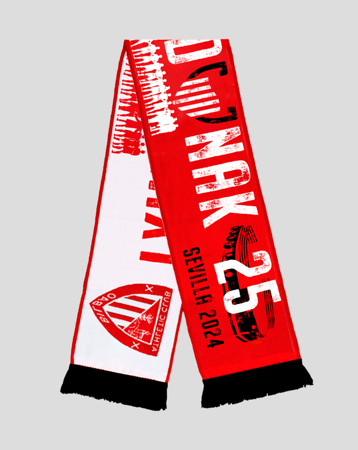 Red and white Copa 2024 scarf with bold typography and team crest at one end