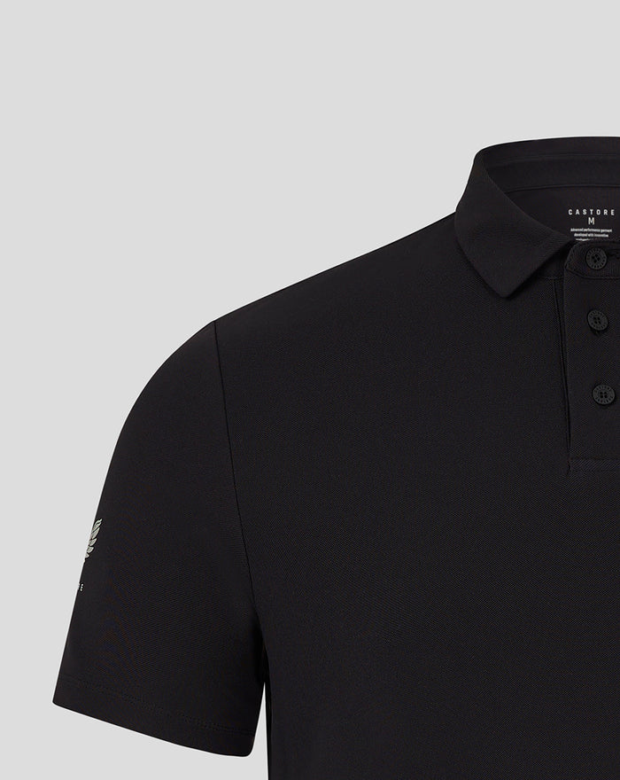 Shoulder and collar of black Club Essential SS Polo