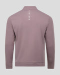 Back view of mauve CLUB CLASSIC 1/4 ZIP with vertical CASTORE lettering down the center